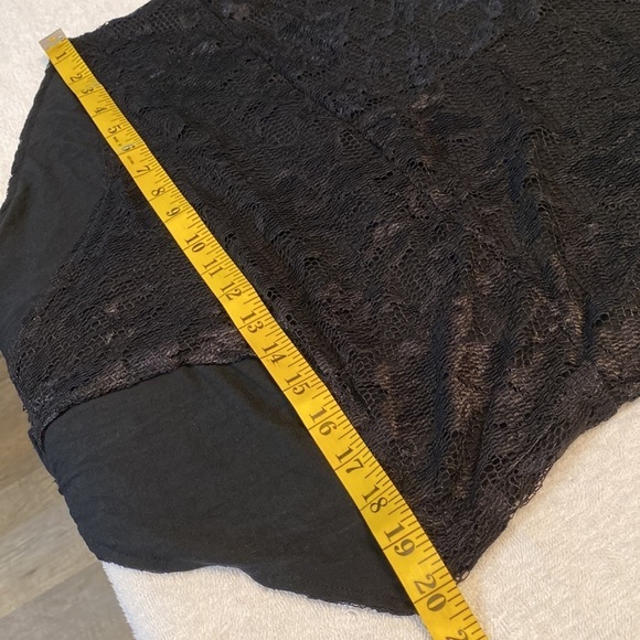 Kissmilk bodysuit lace w/lining deep cut neckline sheer lace sleeves Sz 16 NWOT - Picture 4 of 9